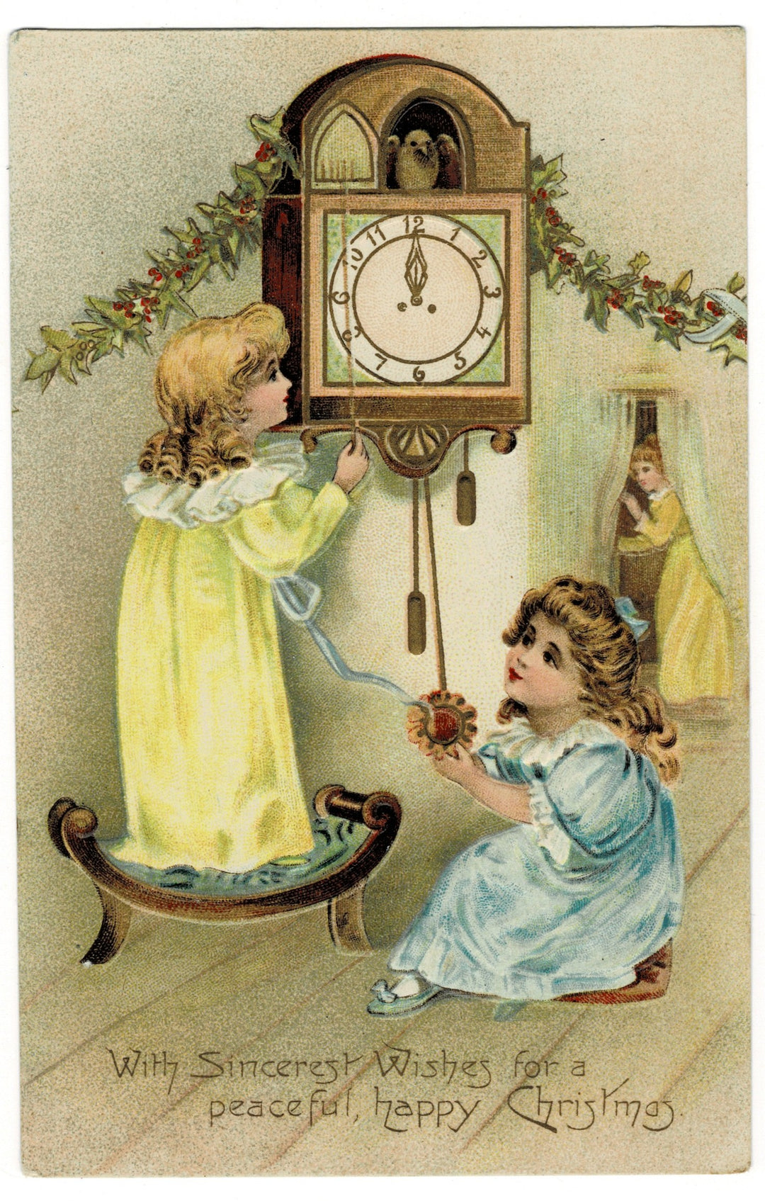 1907 Cuckoo-Cuckoo, It's Christmas! Vintage Christmas Postcard.