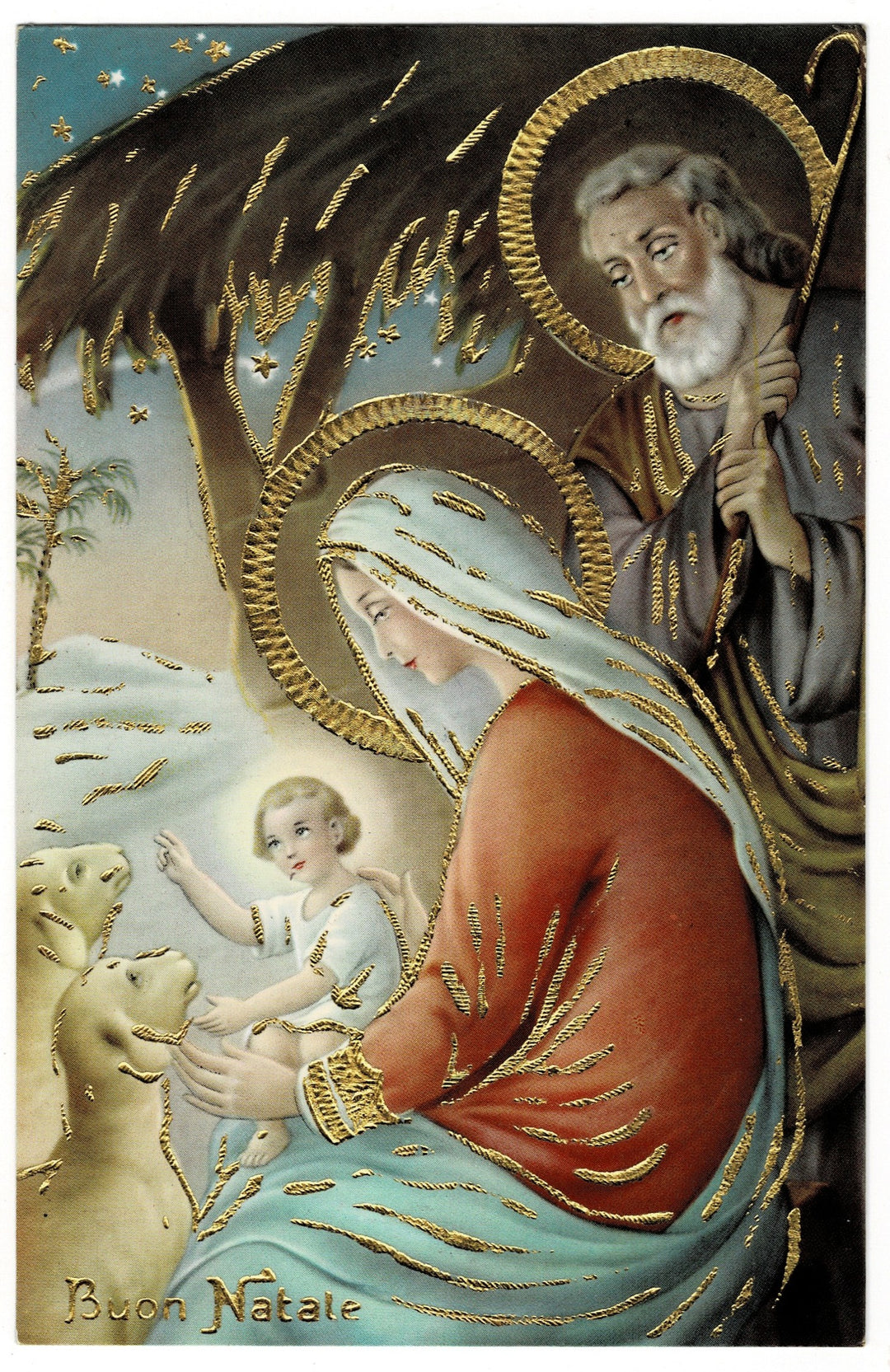 1959 “Buon Natale” Vintage Christmas Postcard.