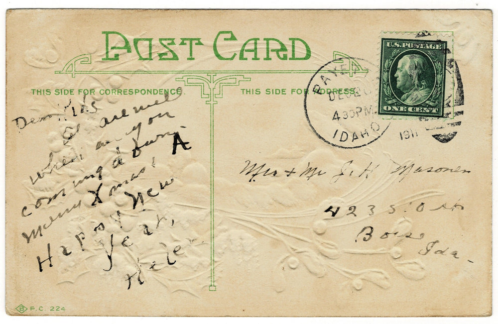   Vintage Christmas postcard.