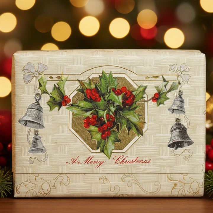 1911 Silver Bells Announce The Season Vintage Christmas Postcard as gift topper.