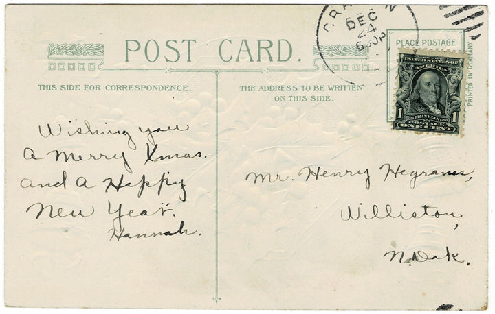   Vintage Christmas postcard.