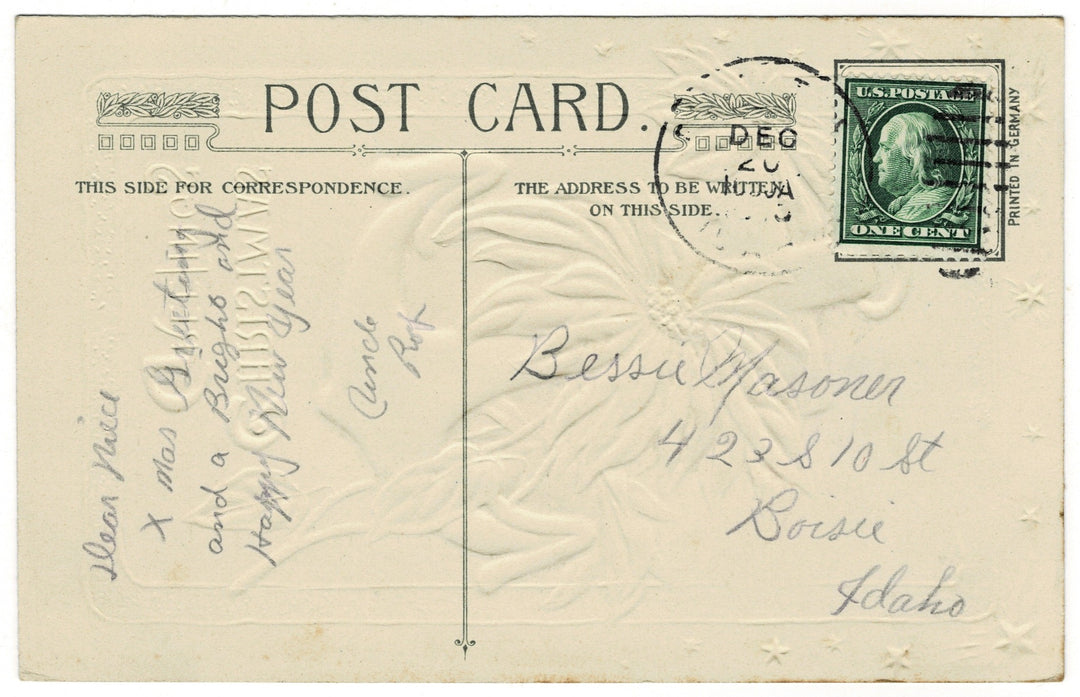   Vintage Christmas postcard.