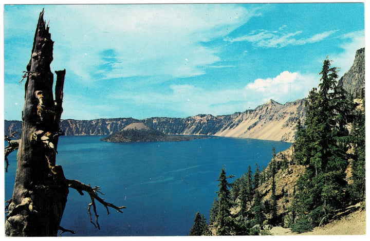 1960s Wizard Island Crater Lake National Park Oregon Vintage Postcard.