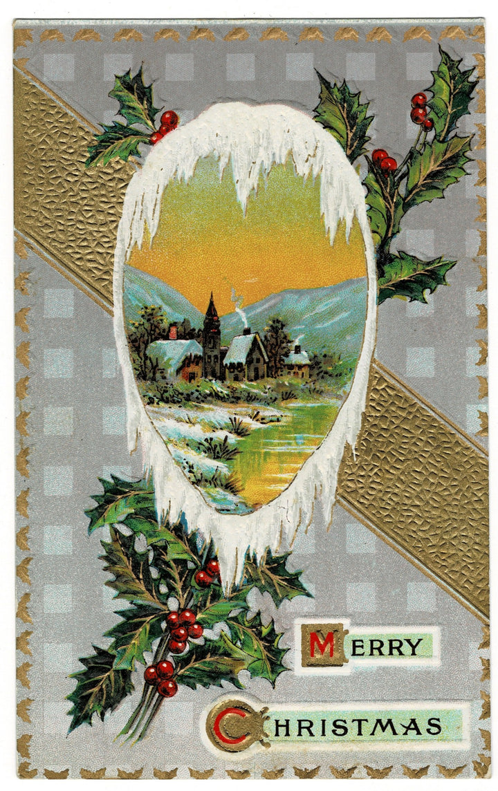 1910 Icicles Frame a Christmas Dream Vintage postcard.