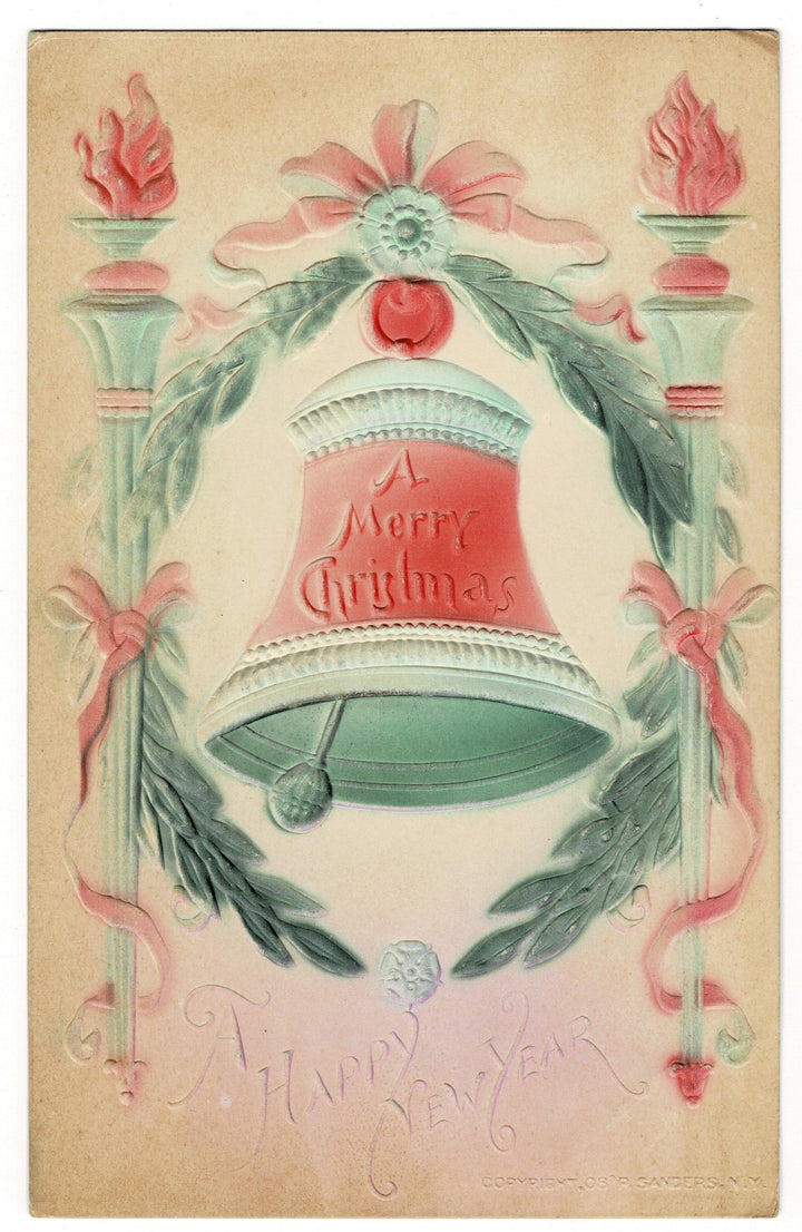 1919 Classical Christmas Splendor Vintage postcard.