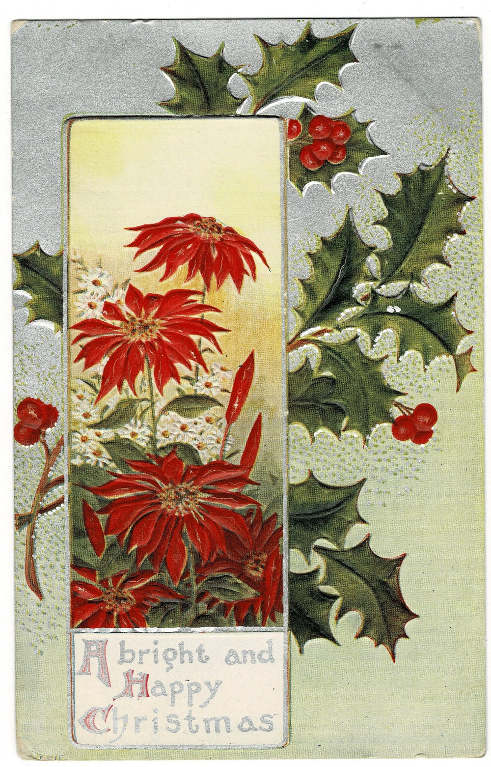 1909 Festive Florals and Warm Wishes Vintage postcard.