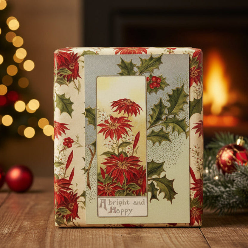1909 Festive Florals and Warm Wishes,  as gift topper.