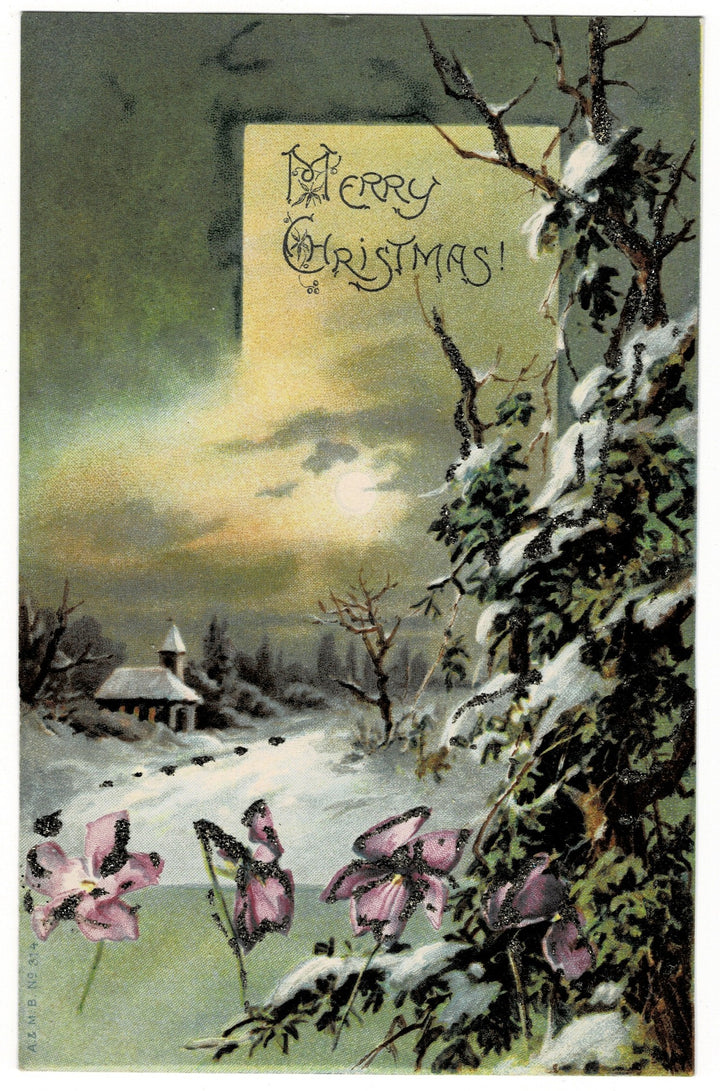 1905 The Soft Light of Christmastide Vintage postcard.
