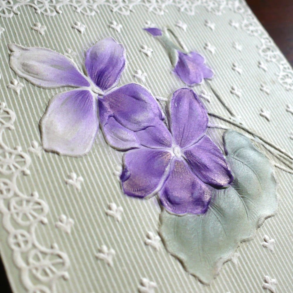 1909 Pansies for Remembrance and Christmas Cheer, Vintage postcard.