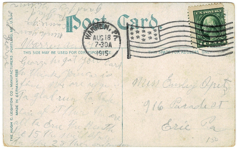Back of postcard.