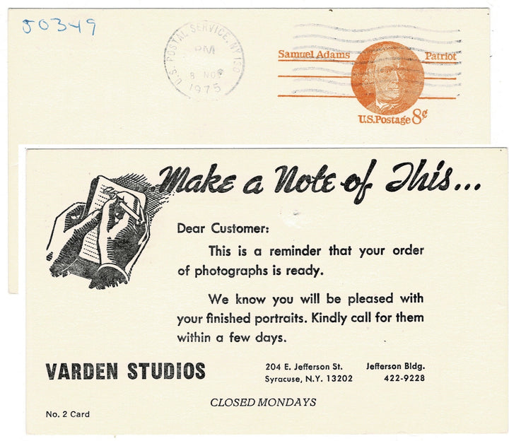 Vintage postcard postal card.