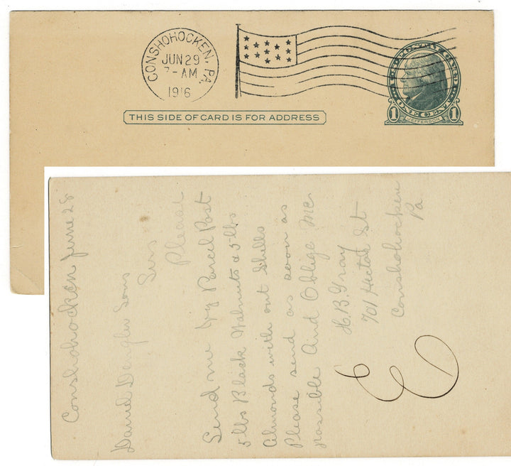 Vintage postcard postal card.