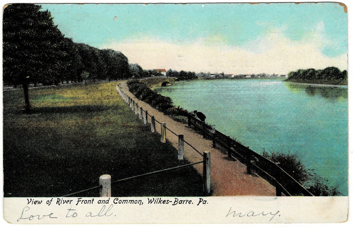 1900s Susquehanna River Wilkes-Barre Pennsylvania Vintage Postcard.
