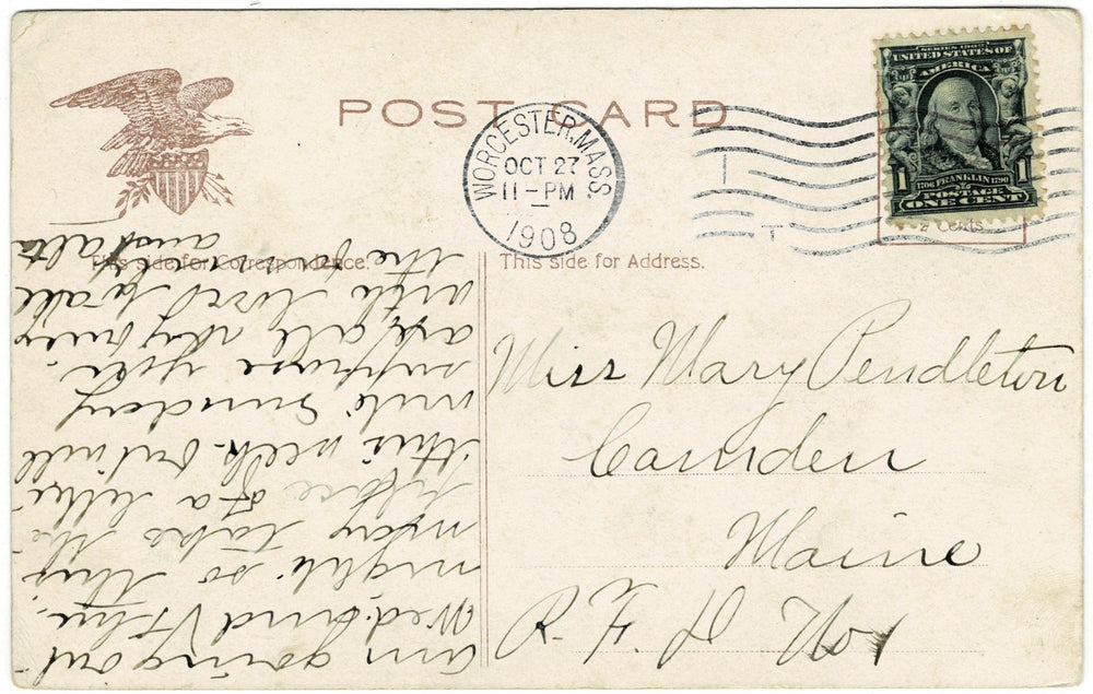 1900s Independence Hall Philadelphia PA Vintage Postcard, back view.