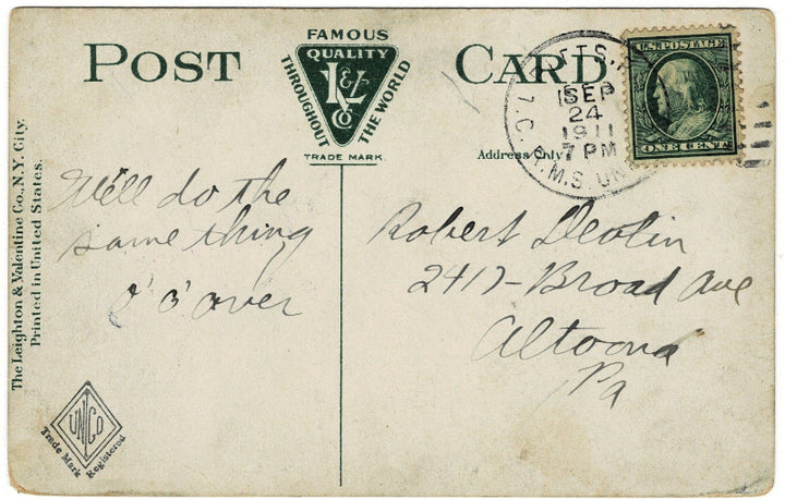 Back of postcard.