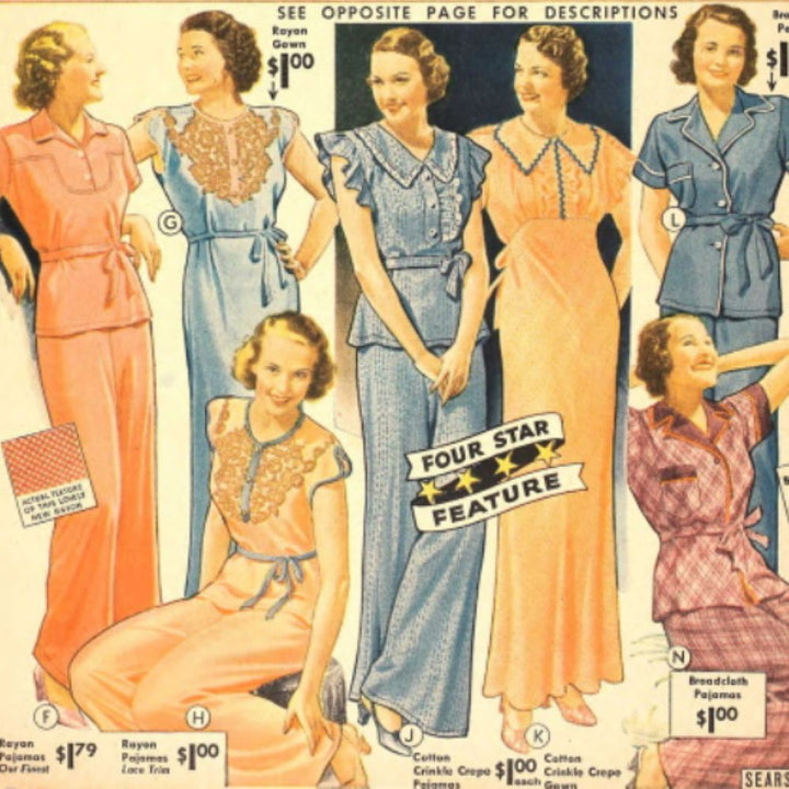 1937 women's pajamas advertisement.
