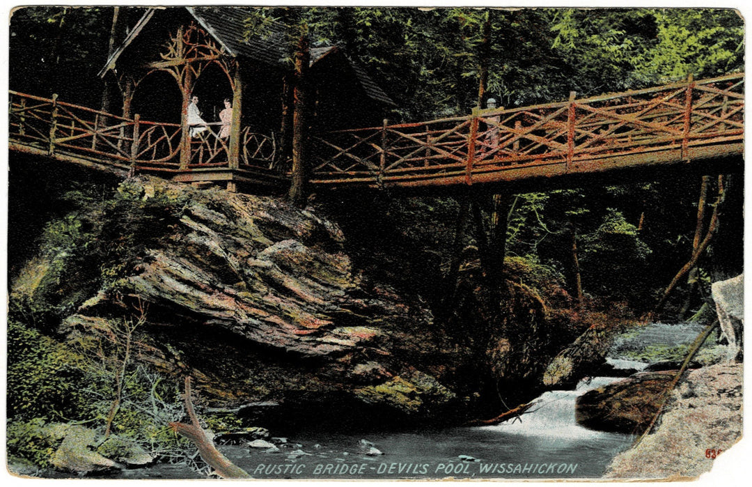 1900s Devil's Pool Bridge Wissahickon Pennsylvania Vintage Postcard.