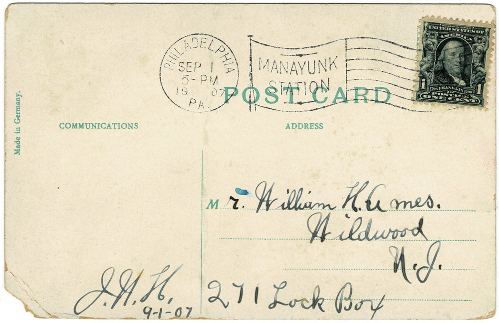 1900s Devil's Pool Bridge Wissahickon Pennsylvania Vintage Postcard, back.