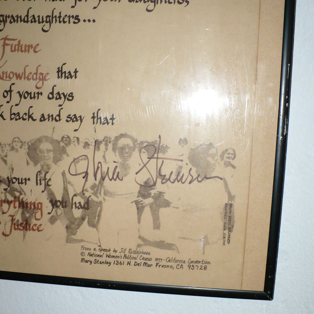 1977 Steinem Autographed "Everything You Have" Feminist Poster.