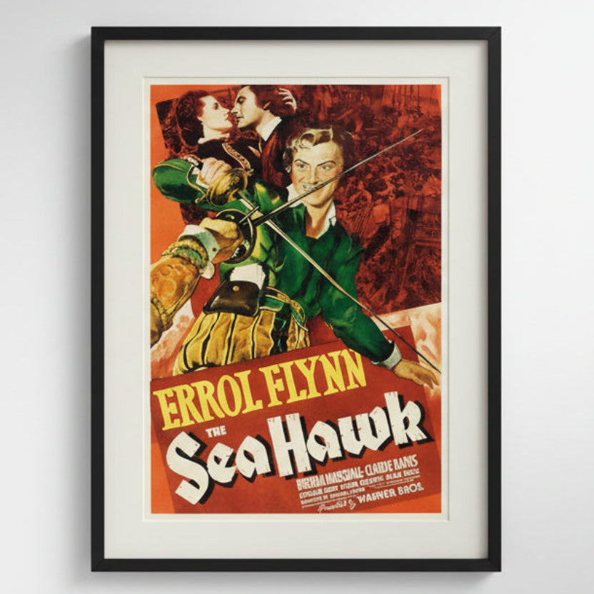 Errol Flynn in The Sea Hawk Centerfold Poster.