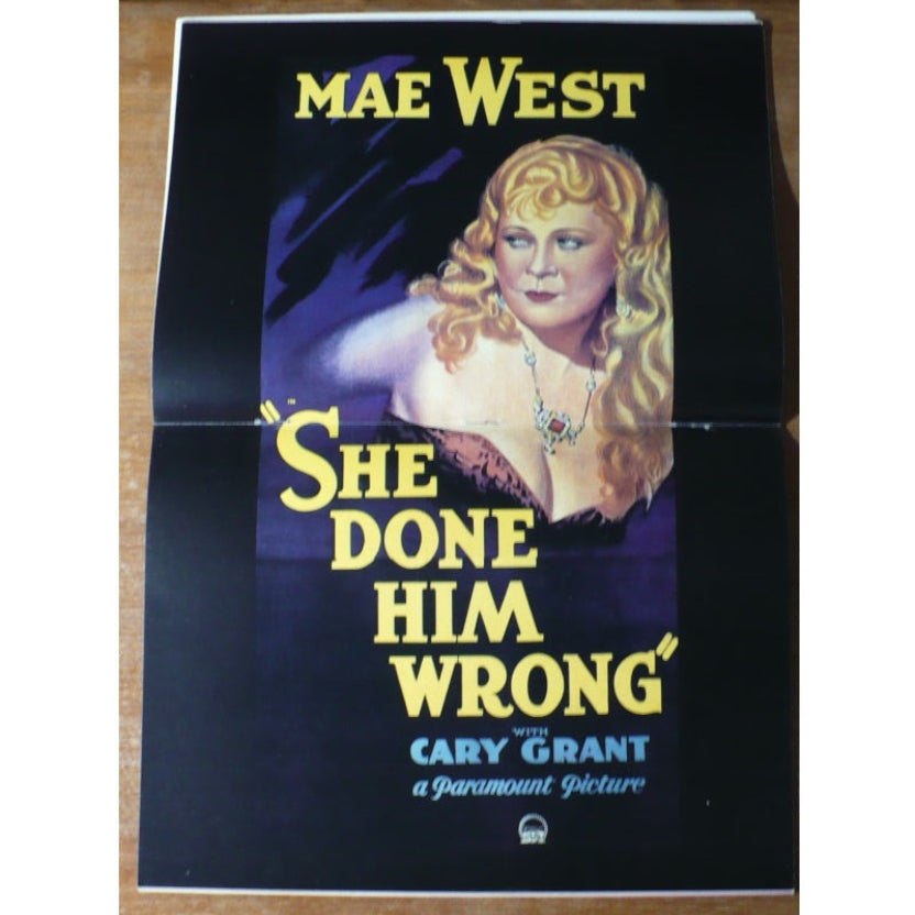 Vintage Mae West in She Done Him Wrong Centerfold Poster.