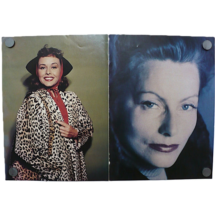  n the reverse is a full page poster of Greta Garbo and a full page poster of Paulette Goddard.