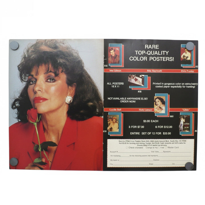 On the reverse is a full page poster of Joan Collins, and a full page advertisement for posters.