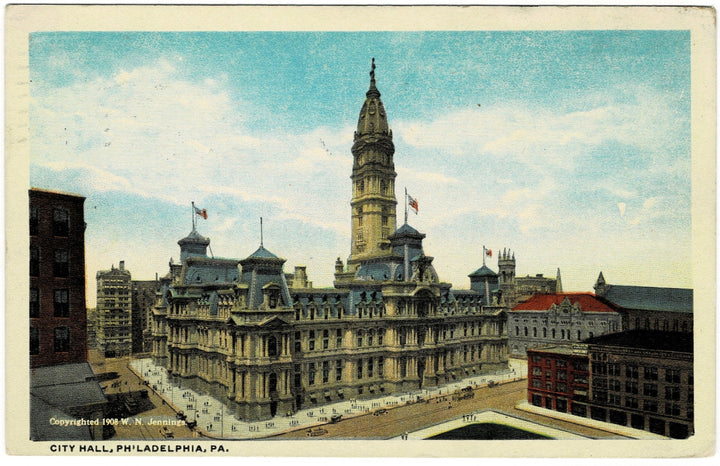 1910s City Hall Philadelphia Pennsylvania Vintage Postcard.