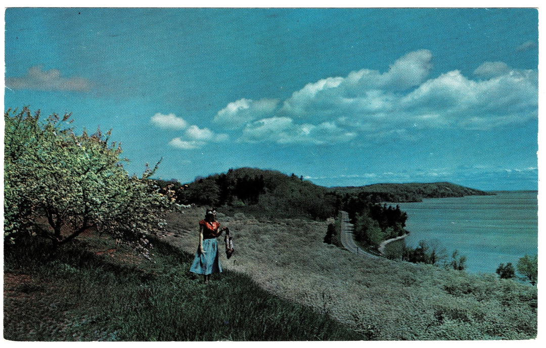 1960 Grand Traverse Bay Region of Michigan Vintage Postcard.