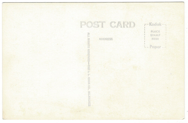 Back of a vintage postcard with 'Kodak' branding on a white , 1950 Stephen Foster Museum, White Springs, Florida Vintage Postcard, back view.