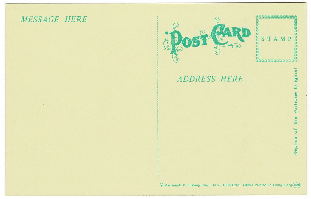 1970s Curly Locks Vintage Valentine Postcard back view.
