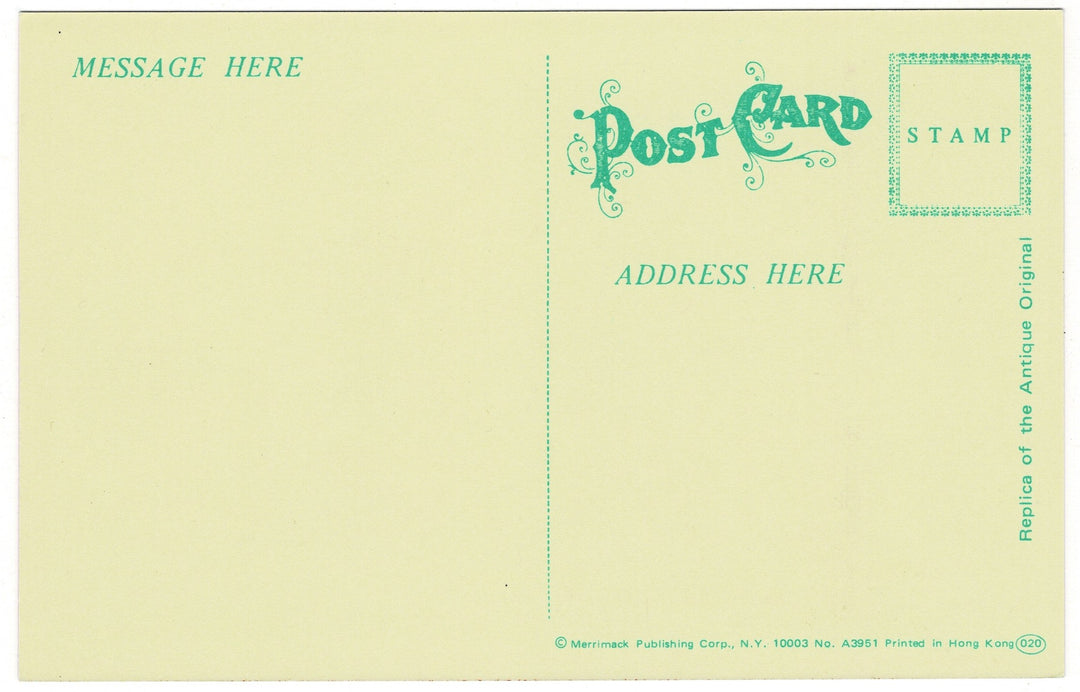 1970s Curly Locks Vintage Valentine Postcard back view.