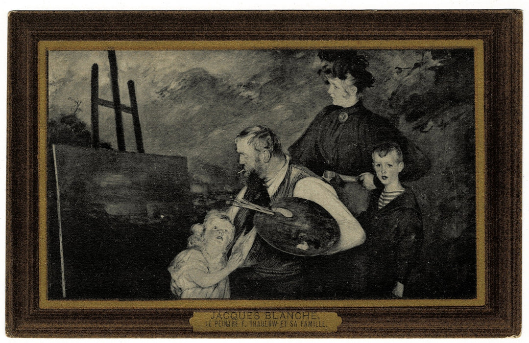 1915 Le Peintre Thaulow et Ses Enfants postcard.