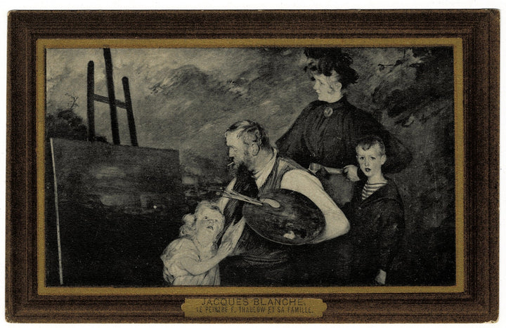 1915 Le Peintre Thaulow et Ses Enfants postcard.