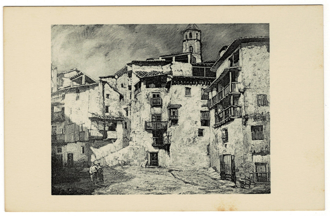 1960 Albarracín by Zuloaga Vintage Postcard Hispanic Society of America.