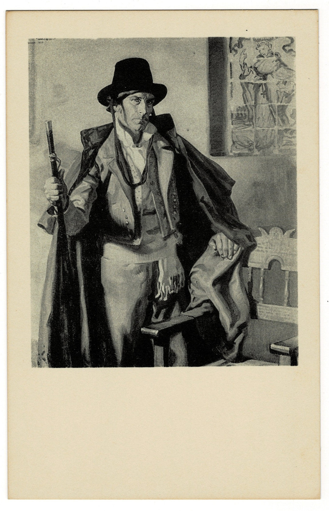 Vintage postcard 'The Mayor of Torrente, Valencia' by Jose Maria Lopez Mesquita.