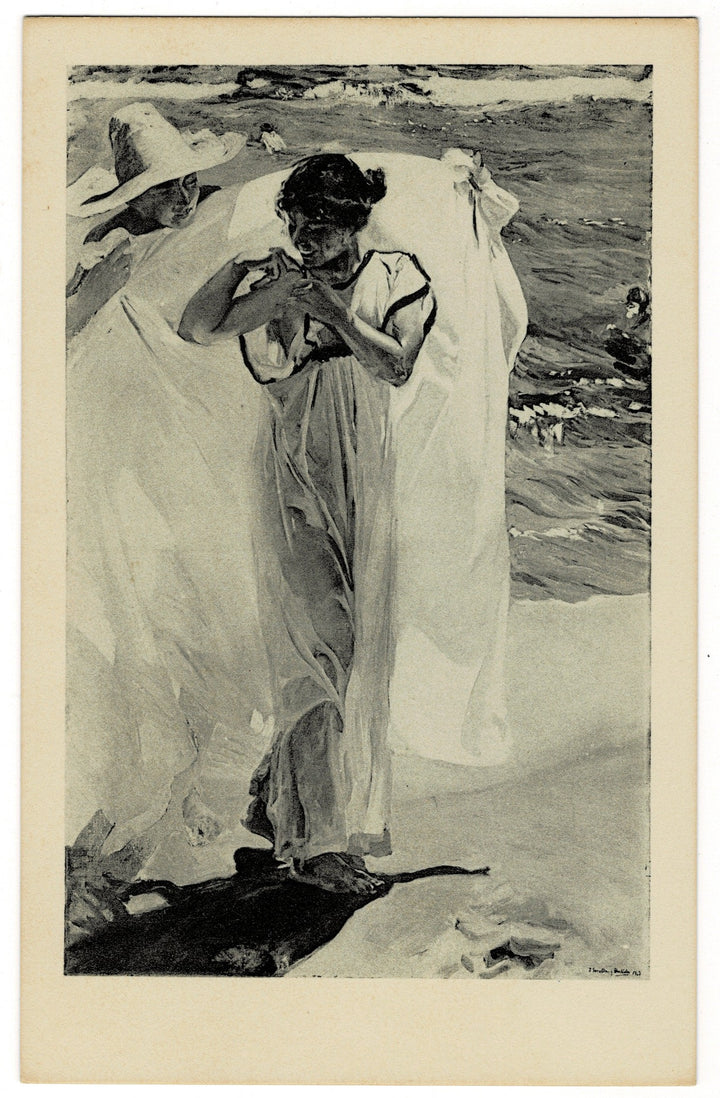 1960 After the Bath by Sorolla Vintage Postcard Hispanic Society .