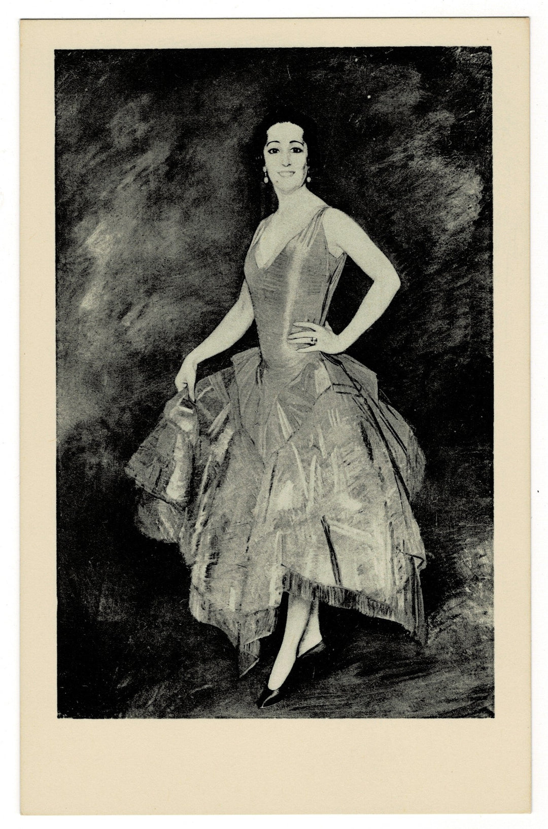 1960 Lucrezia Bori by  Zuloaga  Vintage Postcard Hispanic Society .