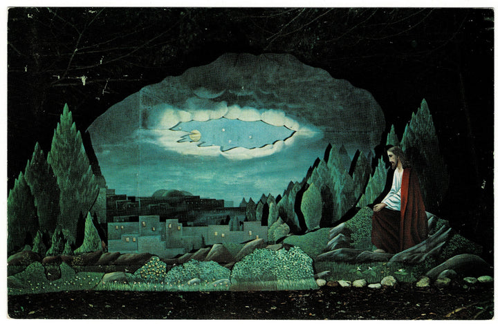 1950s Garden of Gethsemane Lund’s Garden Michigan Vintage Postcard.