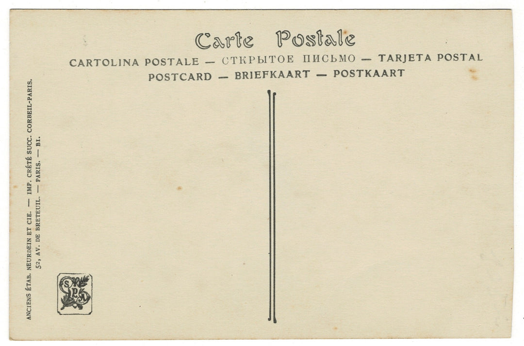 1920 L’Arène Laubadère Neurdein & Crété Paris Vintage Art Postcard, back view.