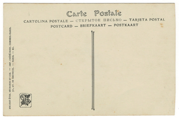 1920 L’Arène Laubadère Neurdein & Crété Paris Vintage Art Postcard, back view.