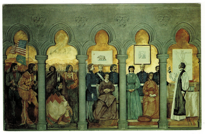 1950s Grace Cathedral Historical Vintage Art Postcard.