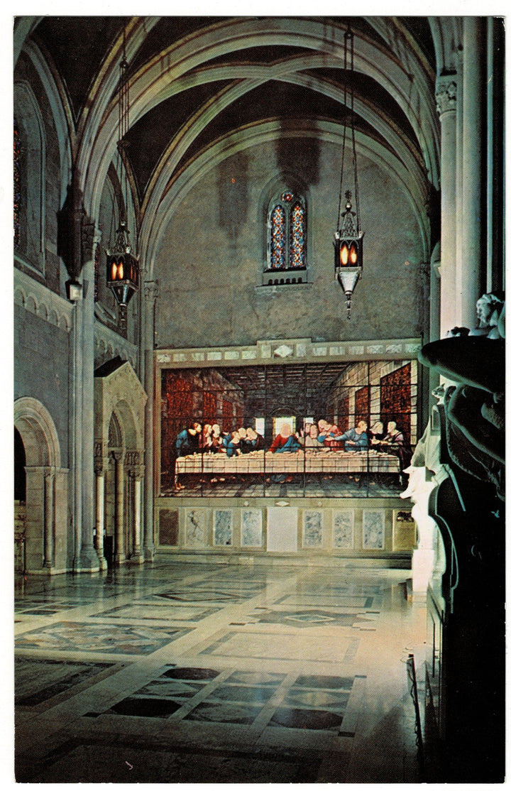 1950s Forest Lawn Last Supper by Moretti Vintage Postcard, Glendale California.