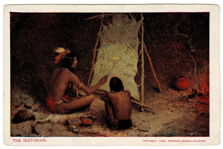 1906 Echoes of History, Native American Historian Vintage Postcard.
