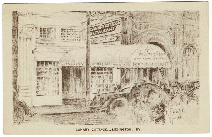 1938 Canary Cottage in Lexington Kentucky Vintage Postcard.