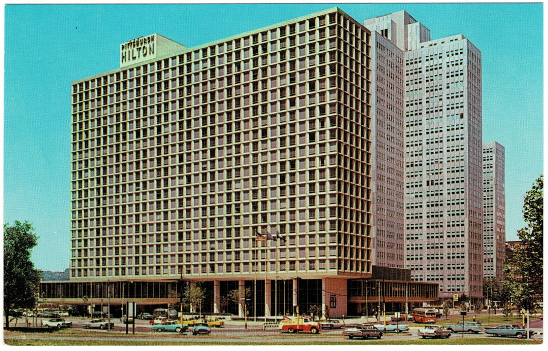 1960s Pittsburgh Hilton Hotel Pennsylvania Vintage Postcard.