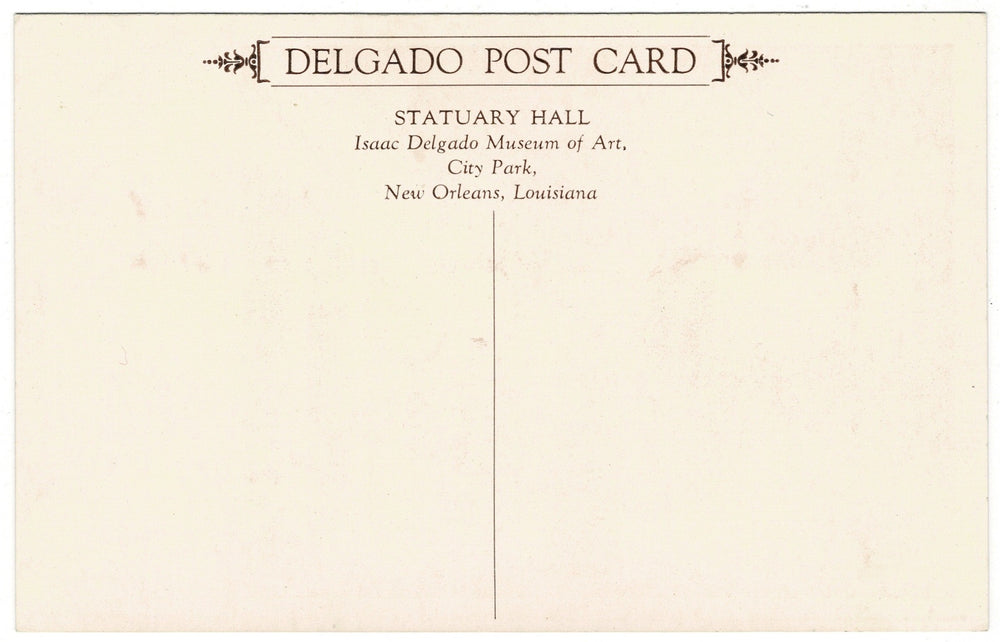 1960s Delgado Museum, New Orleans, Louisiana Vintage Postcard, back view.