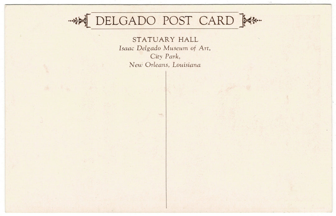 1960s Delgado Museum, New Orleans, Louisiana Vintage Postcard, back view.