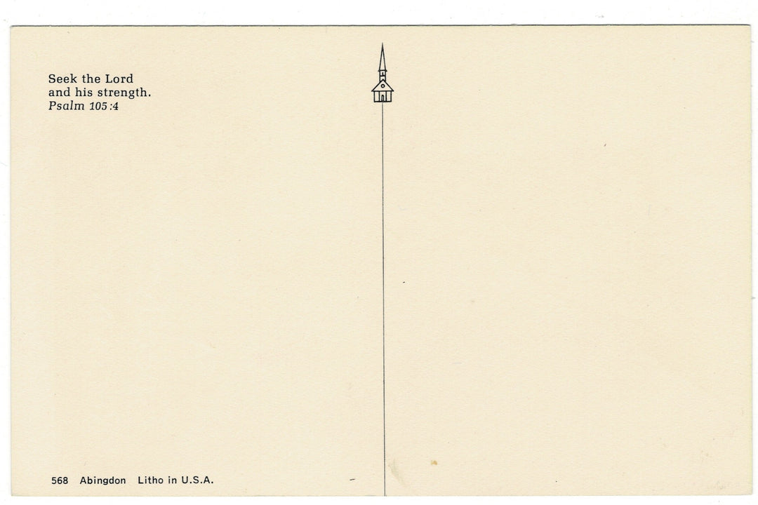 1960s Get Well, Speedy Recovery Religious Greeting Vintage Postcard, back view.