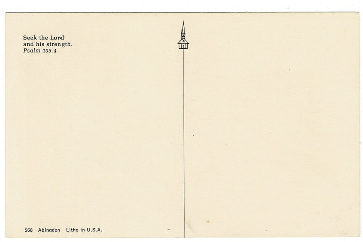 1960s Get Well, Speedy Recovery Religious Greeting Vintage Postcard, back view.